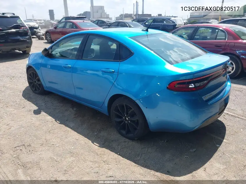 2016 Dodge Dart Sxt Sport Blacktop VIN: 1C3CDFFAXGD820517 Lot: 45606593