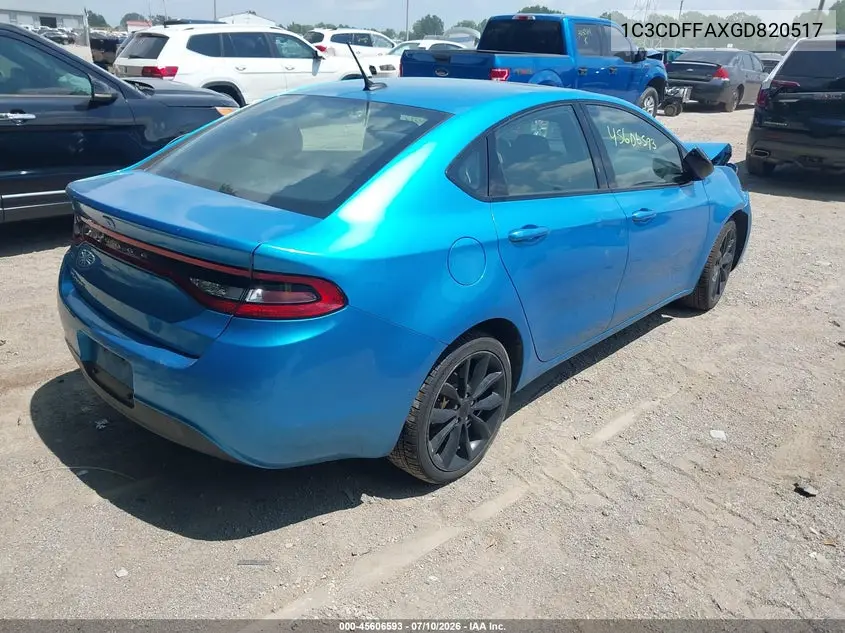 2016 Dodge Dart Sxt Sport Blacktop VIN: 1C3CDFFAXGD820517 Lot: 45606593