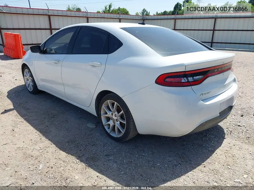 2016 Dodge Dart Se VIN: 1C3CDFAAXGD736866 Lot: 45611585