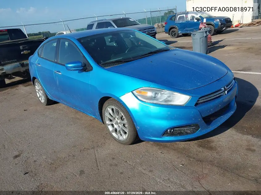 2016 Dodge Dart Sxt Sport VIN: 1C3CDFFA0GD818971 Lot: 45644120