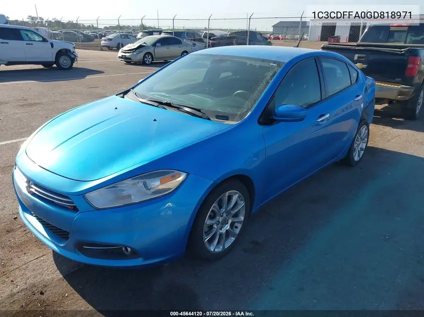 2016 Dodge Dart Sxt Sport VIN: 1C3CDFFA0GD818971 Lot: 45644120