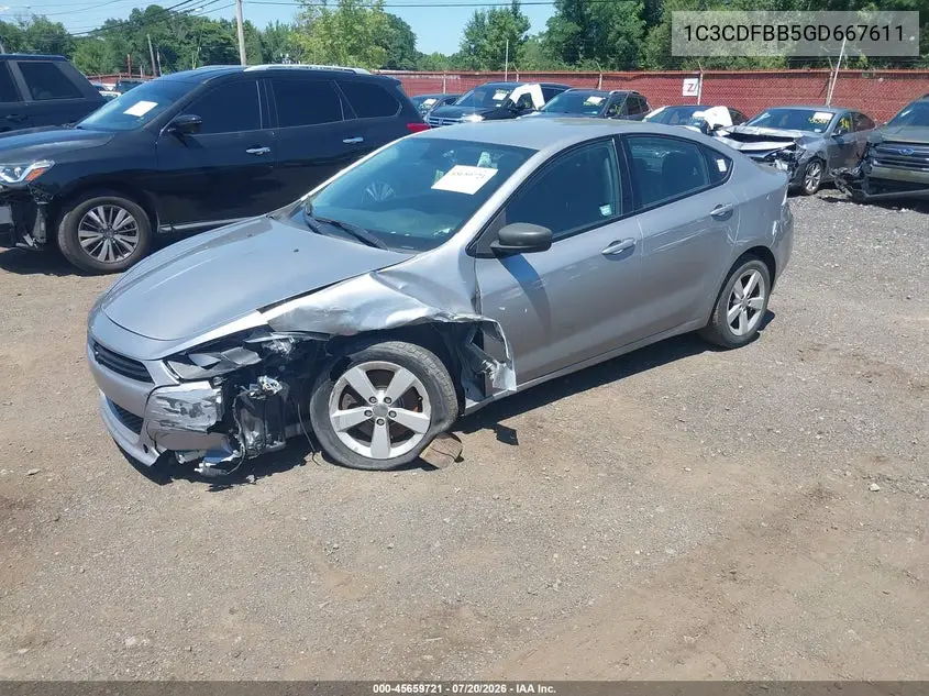 2016 Dodge Dart Sxt VIN: 1C3CDFBB5GD667611 Lot: 45659721
