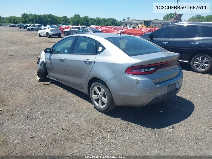 2016 Dodge Dart Sxt VIN: 1C3CDFBB5GD667611 Lot: 45659721
