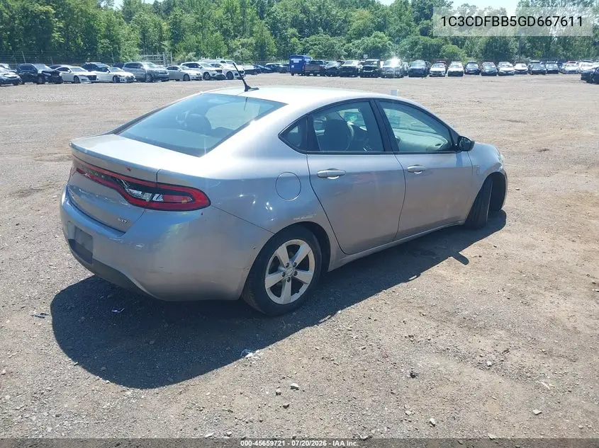 2016 Dodge Dart Sxt VIN: 1C3CDFBB5GD667611 Lot: 45659721