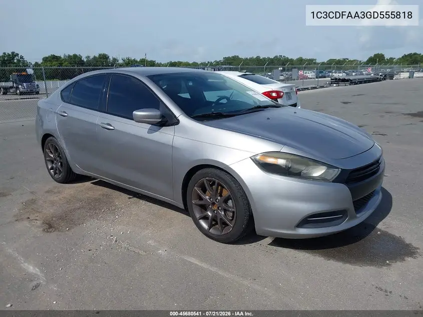 2016 Dodge Dart Se VIN: 1C3CDFAA3GD555818 Lot: 45680541