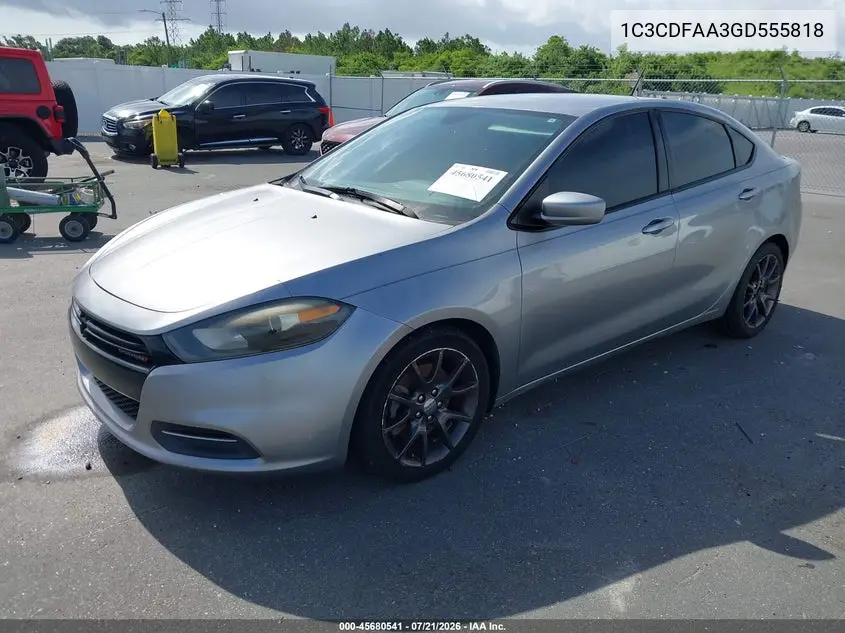 2016 Dodge Dart Se VIN: 1C3CDFAA3GD555818 Lot: 45680541