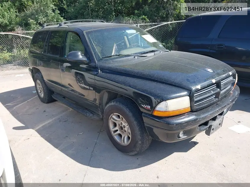 1999 Dodge Durango VIN: 1B4HR28Y3XF622451 Lot: 45551831
