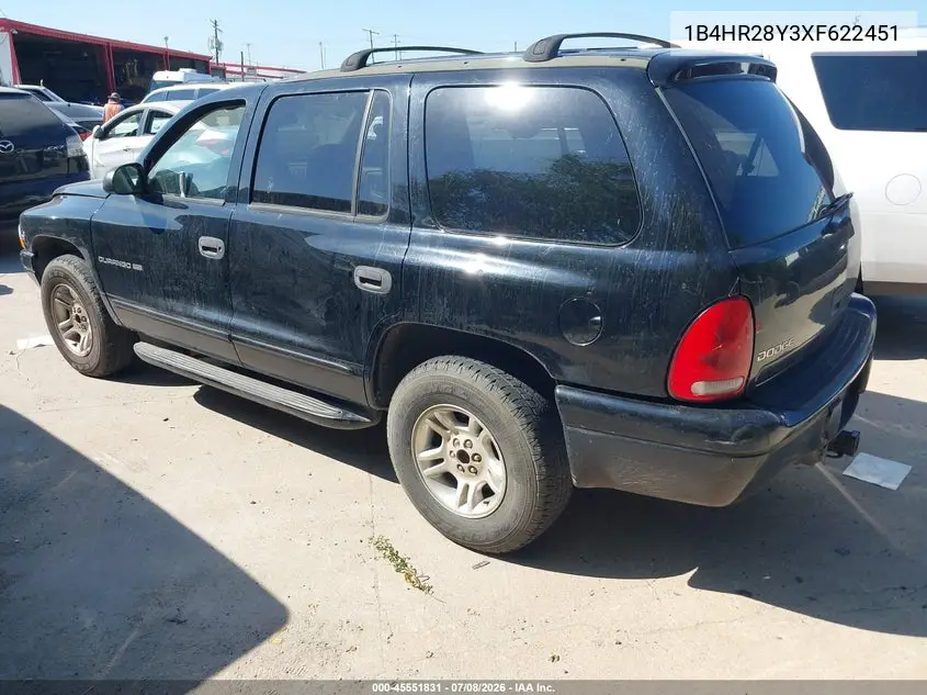 1999 Dodge Durango VIN: 1B4HR28Y3XF622451 Lot: 45551831