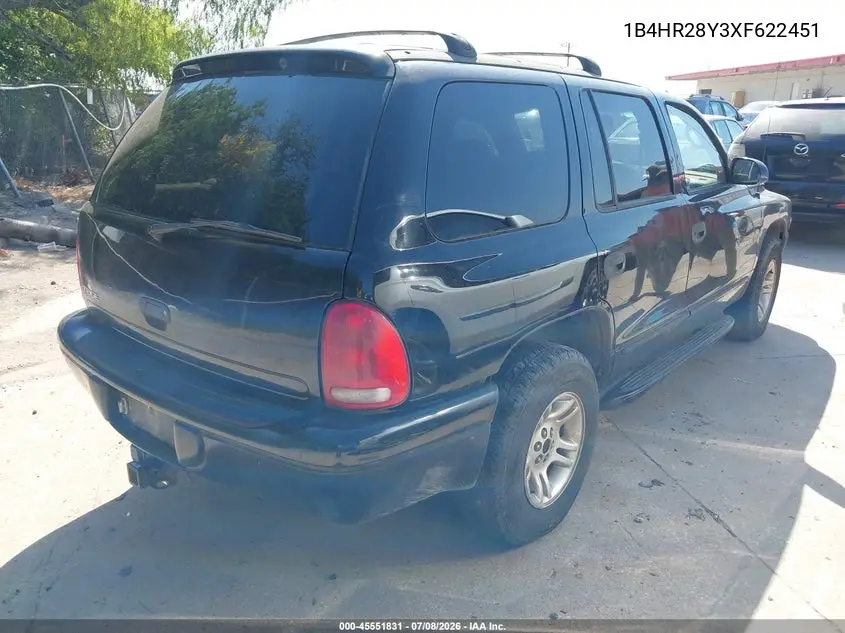 1999 Dodge Durango VIN: 1B4HR28Y3XF622451 Lot: 45551831