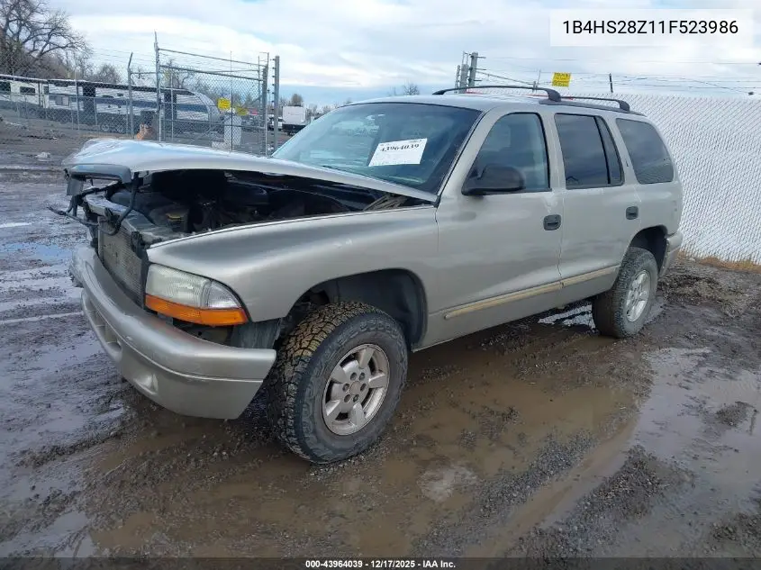 1B4HS28Z11F523986 2001 Dodge Durango Slt