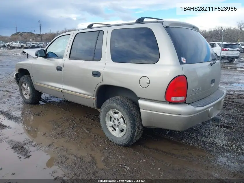 1B4HS28Z11F523986 2001 Dodge Durango Slt