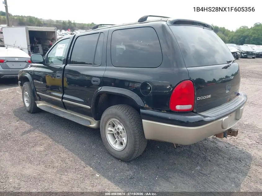 2001 Dodge Durango VIN: 1B4HS28NX1F605356 Lot: 45639874