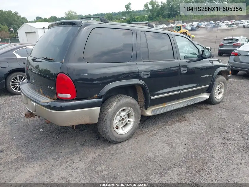 2001 Dodge Durango VIN: 1B4HS28NX1F605356 Lot: 45639874