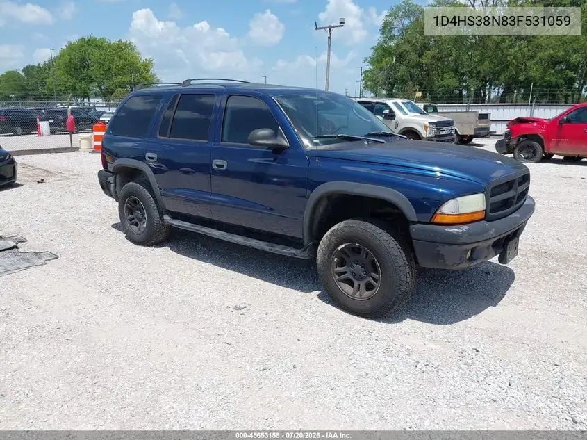 2003 Dodge Durango Sport/Sxt VIN: 1D4HS38N83F531059 Lot: 45653158