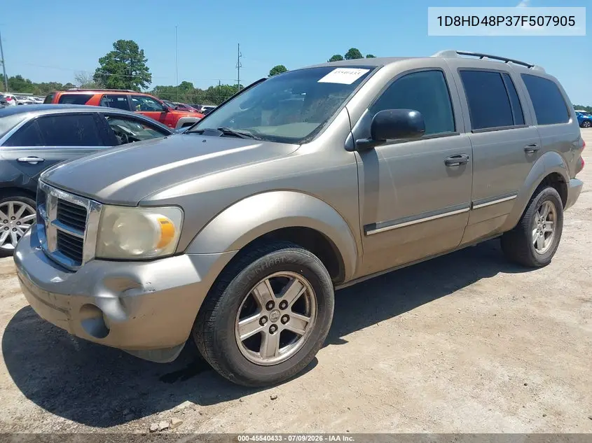 2007 Dodge Durango Slt VIN: 1D8HD48P37F507905 Lot: 45540433