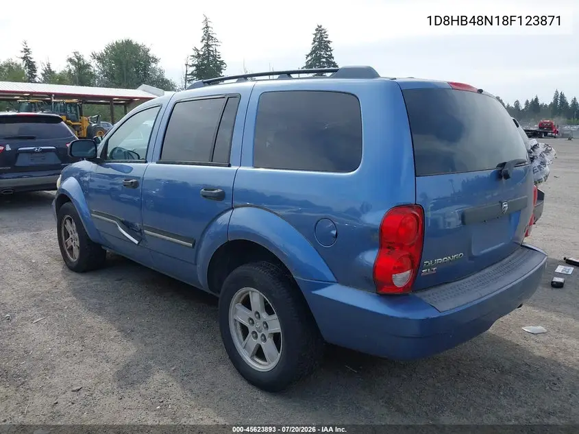 2008 Dodge Durango Slt VIN: 1D8HB48N18F123871 Lot: 45623893