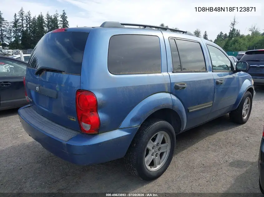 2008 Dodge Durango Slt VIN: 1D8HB48N18F123871 Lot: 45623893