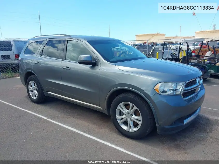 2012 Dodge Durango Sxt VIN: 1C4RDHAG8CC113834 Lot: 45378271