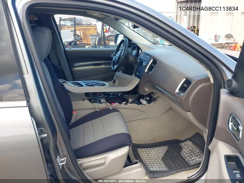 2012 Dodge Durango Sxt VIN: 1C4RDHAG8CC113834 Lot: 45378271
