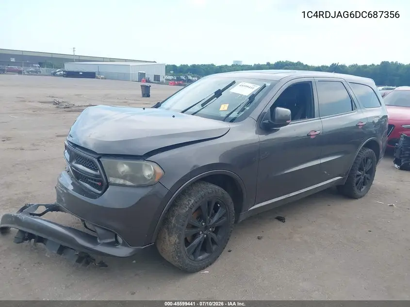 2013 Dodge Durango Sxt VIN: 1C4RDJAG6DC687356 Lot: 45599441