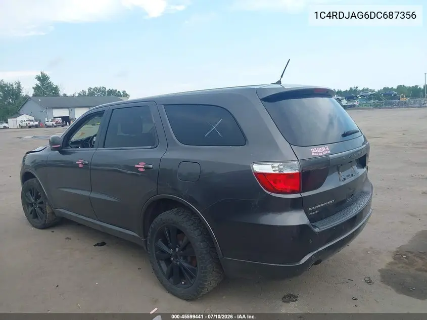 2013 Dodge Durango Sxt VIN: 1C4RDJAG6DC687356 Lot: 45599441
