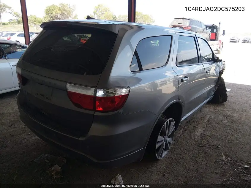2013 Dodge Durango Sxt VIN: 1C4RDJAG2DC575203 Lot: 45637269