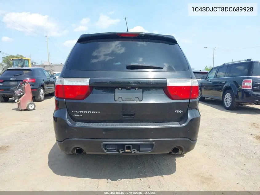 2013 Dodge Durango R/T VIN: 1C4SDJCT8DC689928 Lot: 45638645