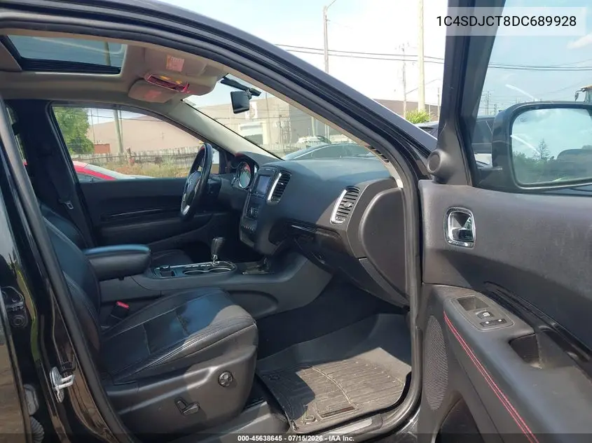 2013 Dodge Durango R/T VIN: 1C4SDJCT8DC689928 Lot: 45638645
