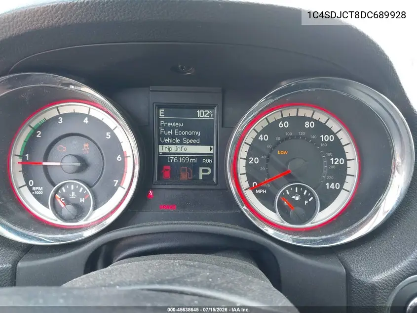 2013 Dodge Durango R/T VIN: 1C4SDJCT8DC689928 Lot: 45638645