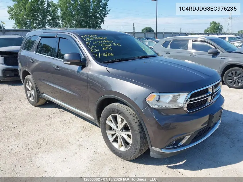 2014 Dodge Durango VIN: 1C4RDJDG8EC976235 Lot: 12653382