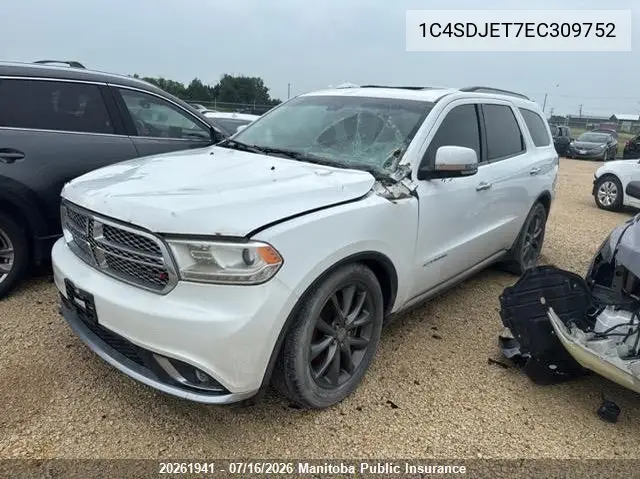 2014 Dodge Durango Citadel VIN: 1C4SDJET7EC309752 Lot: 20261941