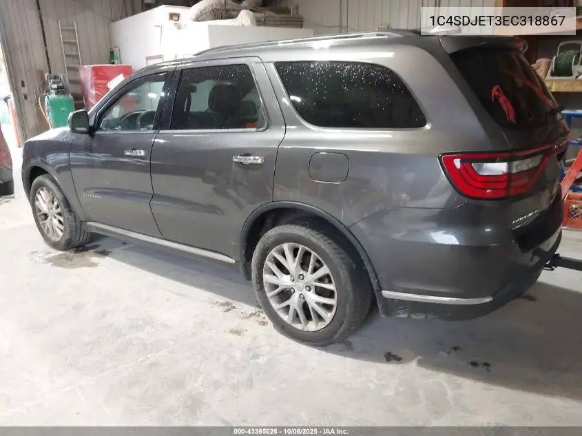 1C4SDJET3EC318867 2014 Dodge Durango Citadel