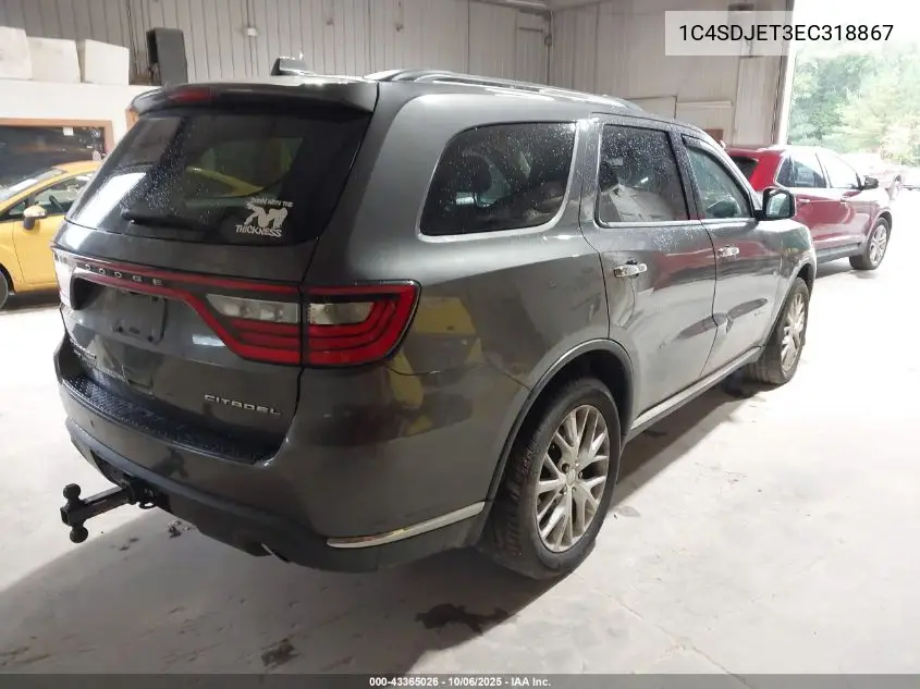 1C4SDJET3EC318867 2014 Dodge Durango Citadel