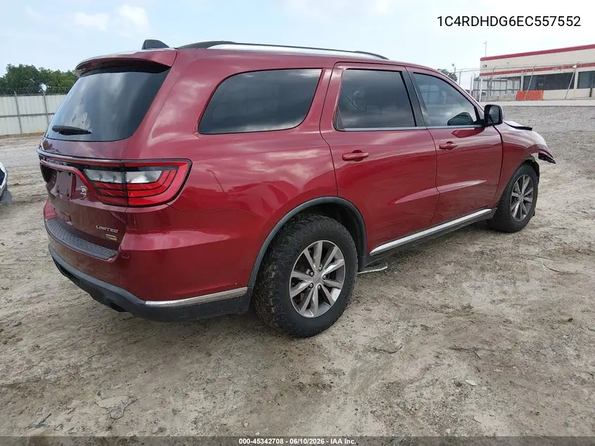 2014 Dodge Durango Limited VIN: 1C4RDHDG6EC557552 Lot: 45342708