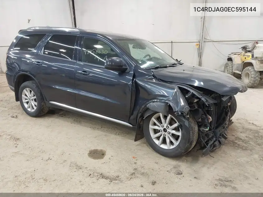 2014 Dodge Durango Sxt VIN: 1C4RDJAG0EC595144 Lot: 45458630