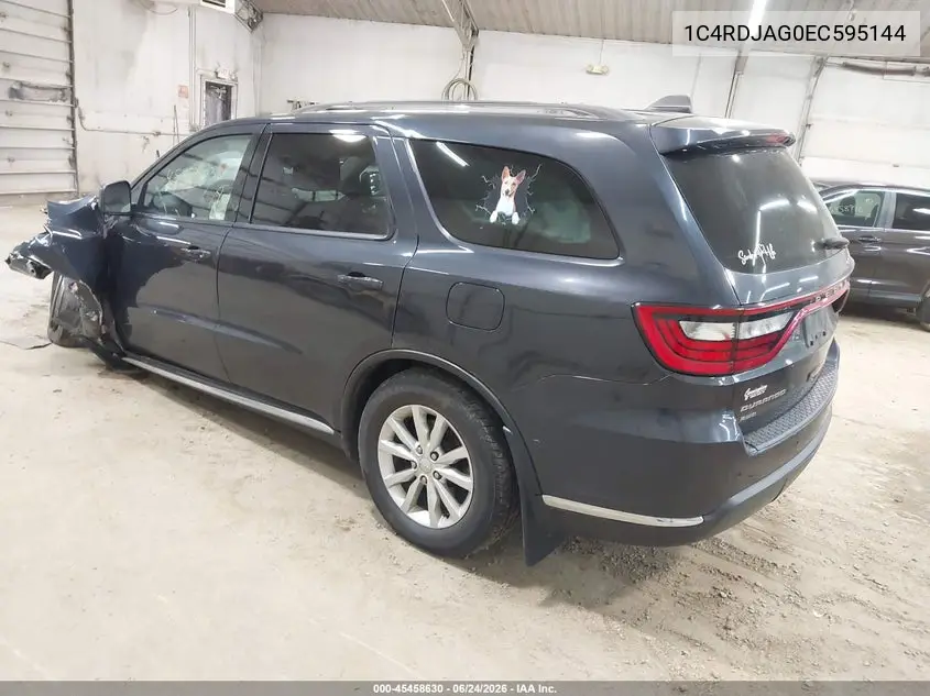 2014 Dodge Durango Sxt VIN: 1C4RDJAG0EC595144 Lot: 45458630