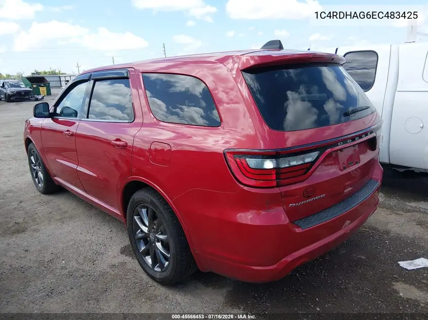 2014 Dodge Durango Sxt VIN: 1C4RDHAG6EC483425 Lot: 45566453