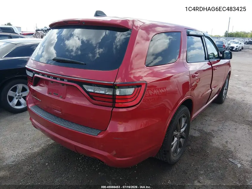 2014 Dodge Durango Sxt VIN: 1C4RDHAG6EC483425 Lot: 45566453