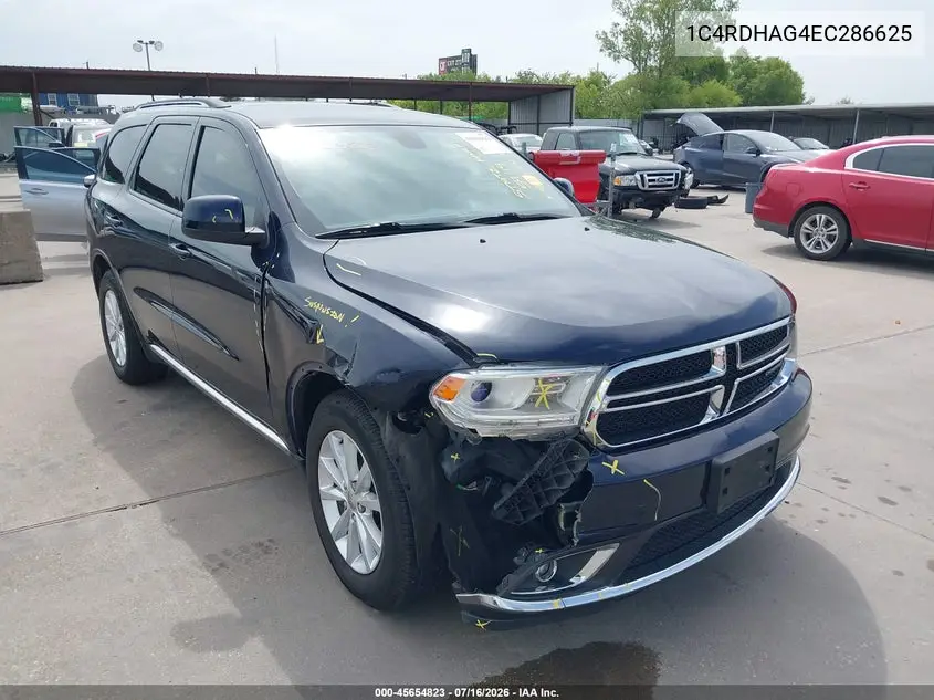2014 Dodge Durango Sxt VIN: 1C4RDHAG4EC286625 Lot: 45654823