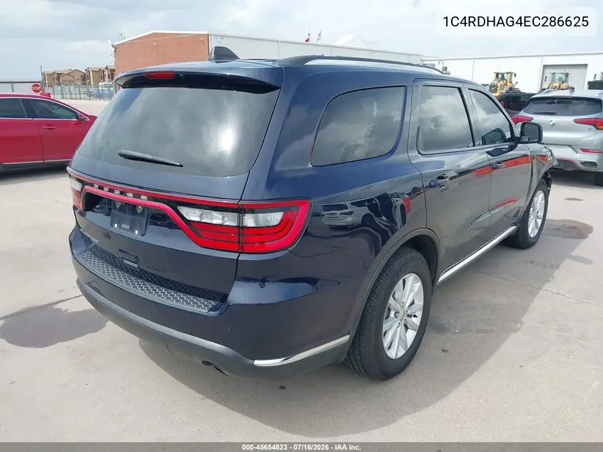 2014 Dodge Durango Sxt VIN: 1C4RDHAG4EC286625 Lot: 45654823