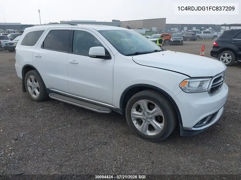2015 Dodge Durango Limited VIN: 1C4RDJDG1FC837209 Lot: 30094424