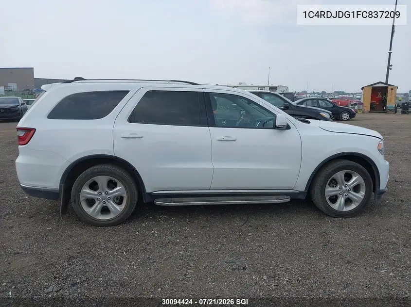 2015 Dodge Durango Limited VIN: 1C4RDJDG1FC837209 Lot: 30094424