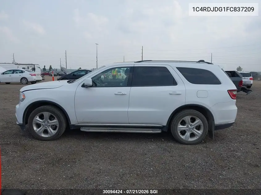 2015 Dodge Durango Limited VIN: 1C4RDJDG1FC837209 Lot: 30094424