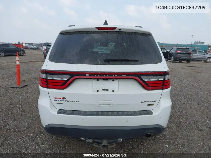 2015 Dodge Durango Limited VIN: 1C4RDJDG1FC837209 Lot: 30094424