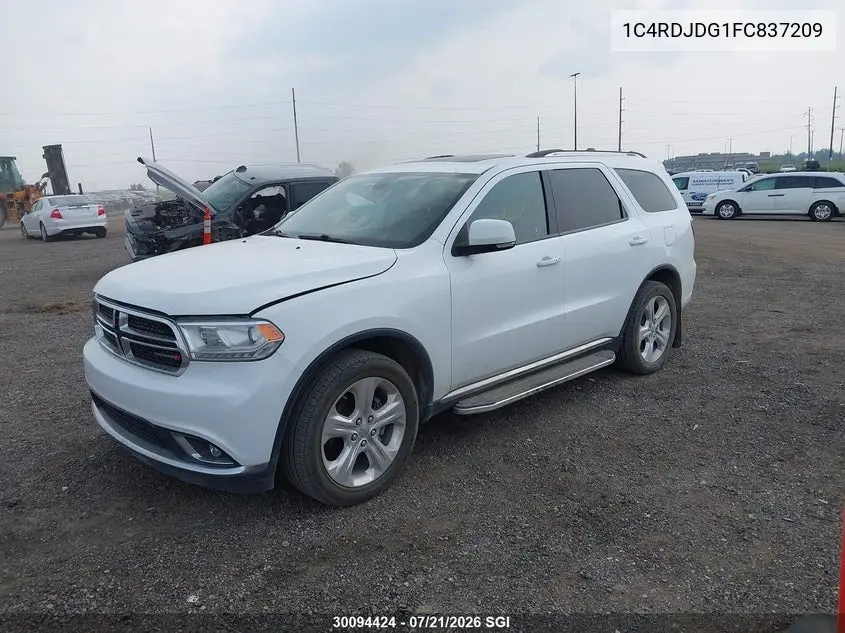 2015 Dodge Durango Limited VIN: 1C4RDJDG1FC837209 Lot: 30094424