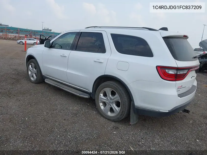 2015 Dodge Durango Limited VIN: 1C4RDJDG1FC837209 Lot: 30094424