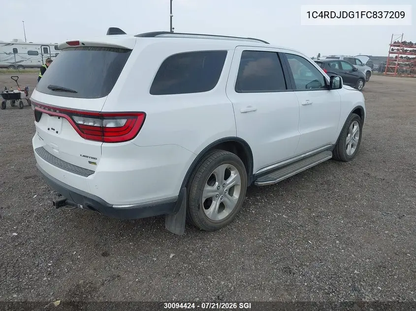 2015 Dodge Durango Limited VIN: 1C4RDJDG1FC837209 Lot: 30094424