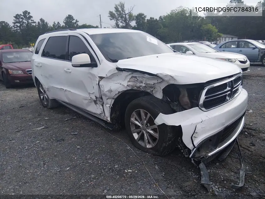 2015 Dodge Durango Limited VIN: 1C4RDHDG9FC784316 Lot: 45208770