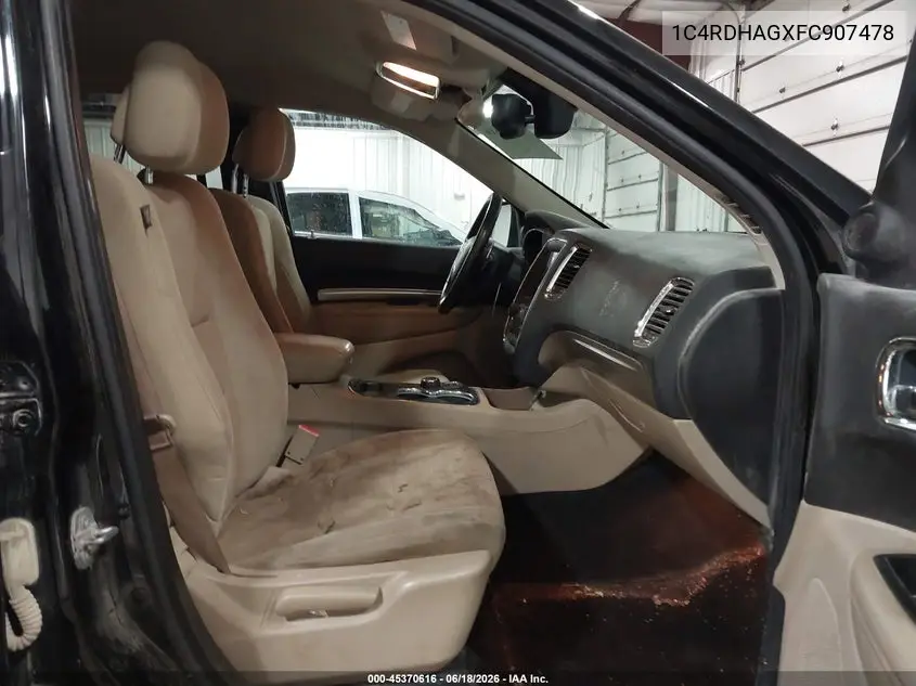2015 Dodge Durango Sxt VIN: 1C4RDHAGXFC907478 Lot: 45370616