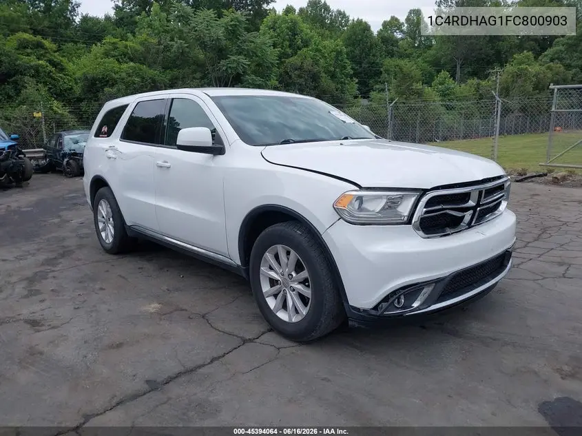 2015 Dodge Durango Sxt VIN: 1C4RDHAG1FC800903 Lot: 45394064